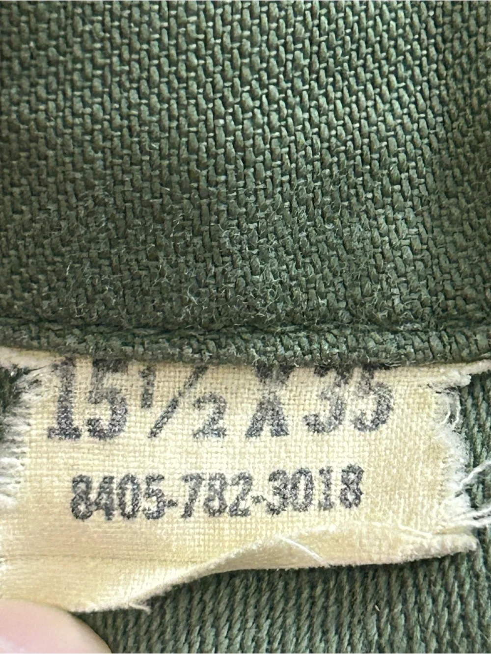 Vintage 1972 OD OG-107 Utility Button Up Sateen Shirt Size 15 1/2 X 35 US Army